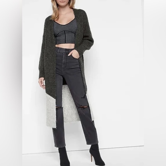 Express NWT Color Block Duster Cardigan Size Small - Picture 4 of 11